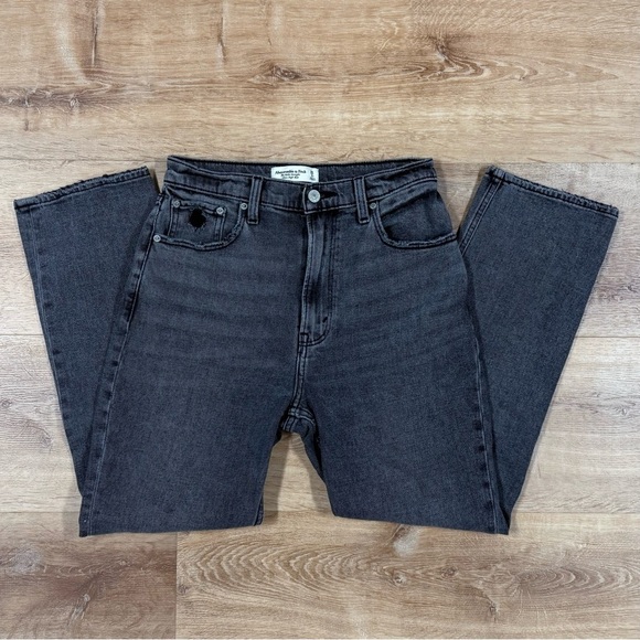 Abercrombie & Fitch Ankle Straight Ultra High Rise Gray Black Women’s 26 Regular - Picture 3 of 11